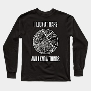 Funny Cartographer | Map Making | Geography Pun Long Sleeve T-Shirt